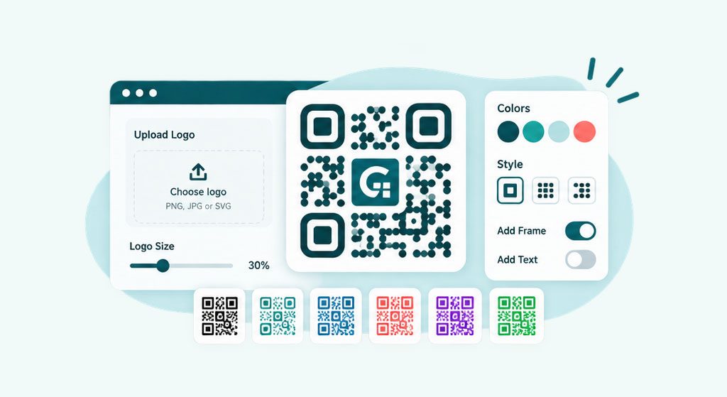 Adding a logo to a QR code with color and style options while keeping it scannable